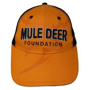 Mule Deer Foundation Baseball Cap Orange One Size Adjustable Embroidered 6 Panel